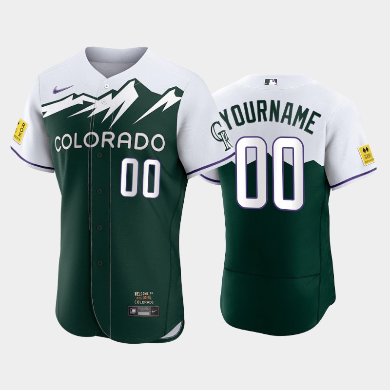 Men's Colorado Rockies Active Player Custom 2022 Green City Connect Flex Base Stitched Jersey